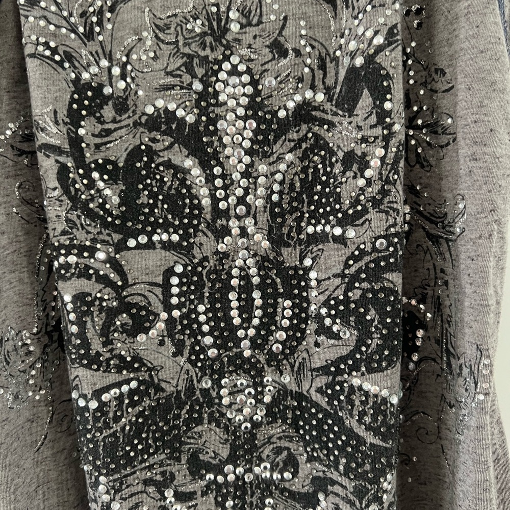 Maurices Gray and Black Embellished Tank Top - Picture 3 of 4